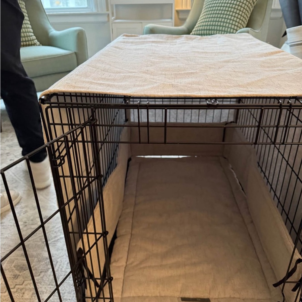 Jax & Bones Cozy Light Gray Dog Crate Cover